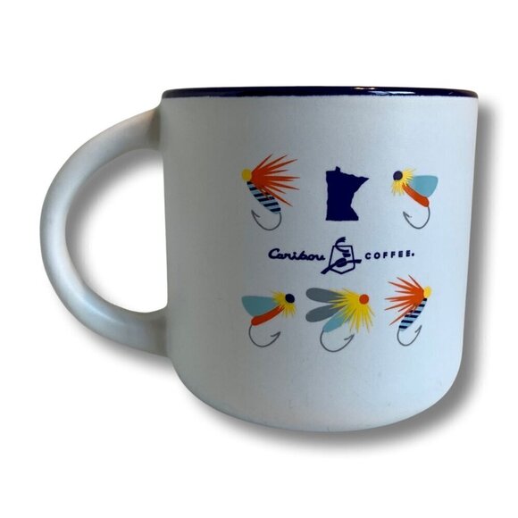 Caribou Coffee So Fly Fishing Coffee Mug Ceramic - Picture 1 of 8
